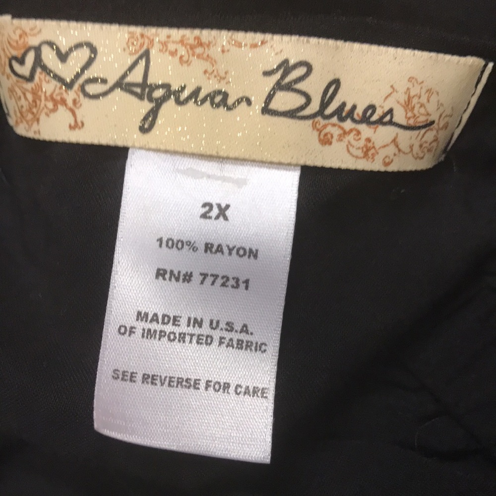 Aqua Blues cowl neck dress. 2X. EUC. - Picture 5 of 6